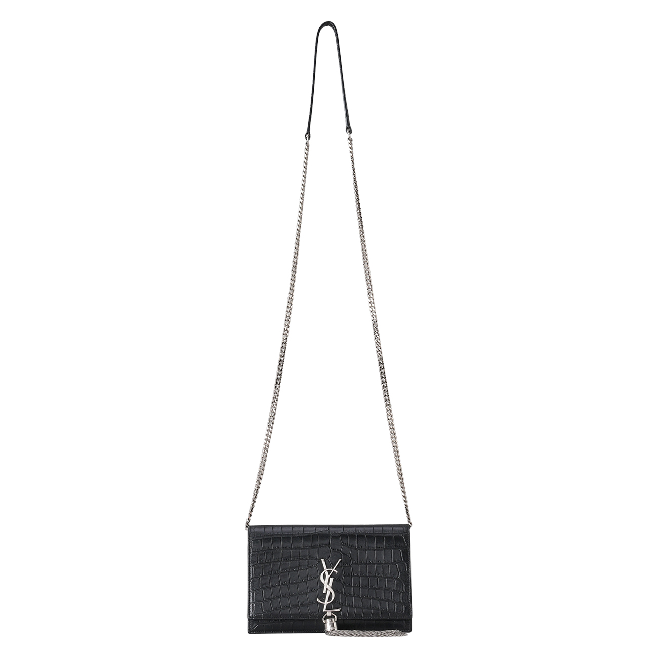 YVES SAINT LAURENT(USED)생로랑 크로코패턴 케이트 테슬 WOC